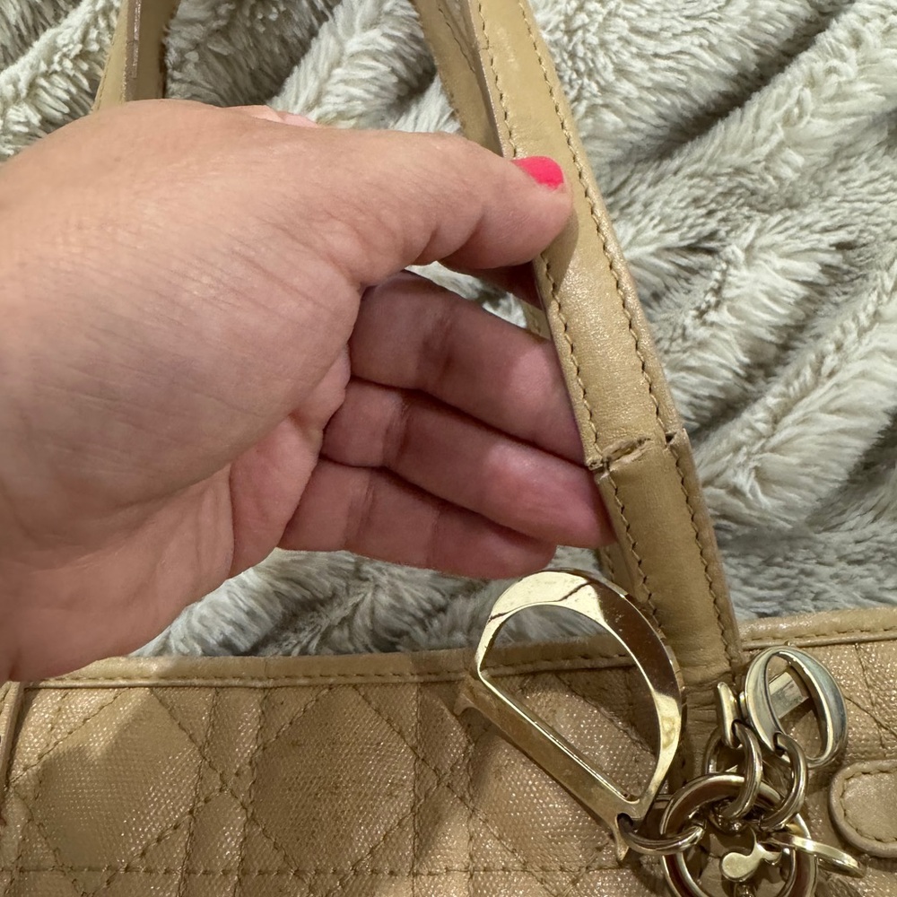 Christian Dior Coated Canvas Cannage Tote Bag with Charm - Picture 3 of 10
